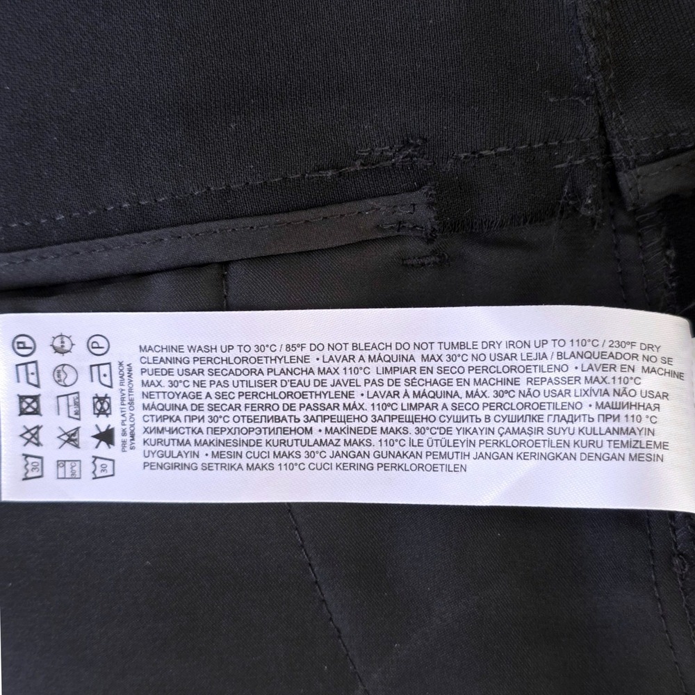 NWT Mango Women's Wide leg Suit Trousers Black Size 12 Professional Mid Rise - Picture 14 of 16
